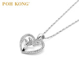 POH KONG 18K White Gold Elegance Love Shape Diamond Pendant