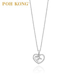 POH KONG 18K White Gold Elegance Love Shape Diamond Pendant