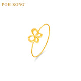 POH KONG 916/22K Yellow Gold Butterfly Minimalist Mini Ring