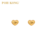 POH KONG 916/22K Gold Heart Stud Earrings_20E11608000