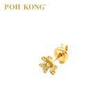 POH KONG 916/22K Gold Three Heart Shape Flower Stud Earrings