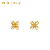 POH KONG 916/22K Happy Love Eternal Knot Studs Earrings