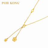 POH KONG 916/22K Yellow Gold Anggun Bunga Alamanda Y-Shaped Necklace