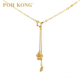 POH KONG 916/22K Yellow Gold Anggun Bunga Alamanda Y-Shaped Necklace