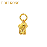 POH KONG 916/22K Yellow Gold Coin With Lion Pendant