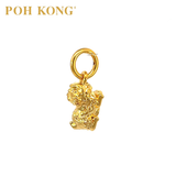 POH KONG 916/22K Yellow Gold Coin With Lion Pendant