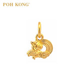 POH KONG 916/22K Yellow Gold Unicorn with Rainbow Pendant