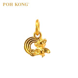 POH KONG 916/22K Yellow Gold Unicorn with Rainbow Pendant