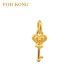 POH KONG 916/22K Yellow Gold Heart Shape Key Pendant