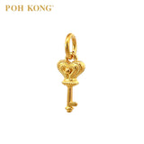 POH KONG 916/22K Yellow Gold Heart Shape Key Pendant