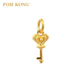 POH KONG 916/22K Yellow Gold Heart Shape Key Pendant