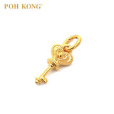 POH KONG 916/22K Yellow Gold Heart Shape Key Pendant