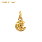 POH KONG 916/22K Yellow Gold Unicorn with Moon Pendant