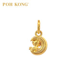 POH KONG 916/22K Yellow Gold Unicorn with Moon Pendant