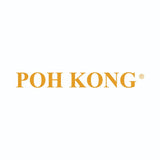 POH KONG 916/22K Gold Striped Heart Stud Earrings