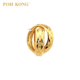 POH KONG 916/22K Yellow Gold Linked Ring Charm