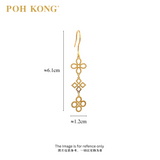 POH KONG 916/22K Yellow Gold Geometric Patterns Dangle Earrings