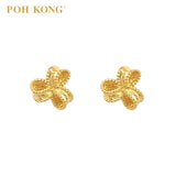 POH KONG 916/22K Gold Ribbon-Tied Stud Earrings