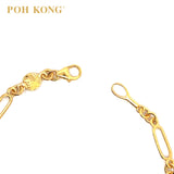 POH KONG 916/22K Yellow Gold Happy Love Double Happiness Rose Bracelet