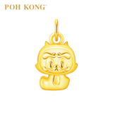 POH KONG 999/24K Gold Yuurei Neko Sama Daruma Pendant (Sitting)