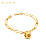 POH KONG 916/22K Yellow Gold Dragon Abacus Orb Bracelet