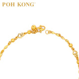 POH KONG 916/22K Yellow Gold Double Hearts Anklet