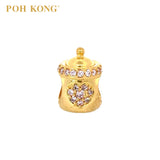 POH KONG 916/22K Yellow Gold Baby Bottle with Cubic Zirconia Pendant_pink