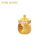 POH KONG 916/22K Yellow Gold Baby Bottle with Cubic Zirconia Pendant_pink