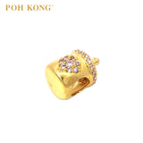 POH KONG 916/22K Yellow Gold Baby Bottle with Cubic Zirconia Pendant_pink