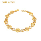 POH KONG 916/22K Yellow Gold Fu Lu Shou Bracelet 福禄寿手链