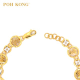 POH KONG 916/22K Yellow Gold Fu Lu Shou Bracelet 福禄寿手链