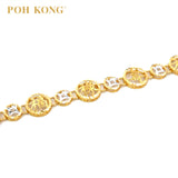 POH KONG 916/22K Yellow Gold Fu Lu Shou Bracelet 福禄寿手链