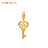 POH KONG 916/22K Gold Auspicious Love Shape Key Pendant