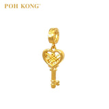 POH KONG 916/22K Gold Auspicious Love Shape Key Pendant