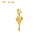 POH KONG 916/22K Gold Auspicious Love Shape Key Pendant