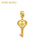 POH KONG 916/22K Gold Auspicious Love Shape Key Pendant