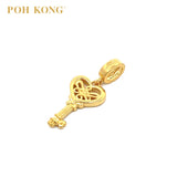 POH KONG 916/22K Gold Auspicious Love Shape Key Pendant