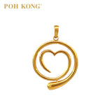 POH KONG 916/22K Yellow Gold Spiral Heart Pendant