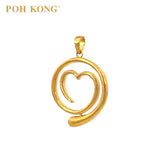 POH KONG 916/22K Yellow Gold Spiral Heart Pendant