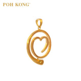 POH KONG 916/22K Yellow Gold Spiral Heart Pendant