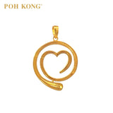 POH KONG 916/22K Yellow Gold Spiral Heart Pendant