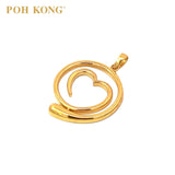 POH KONG 916/22K Yellow Gold Spiral Heart Pendant