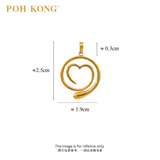 POH KONG 916/22K Yellow Gold Spiral Heart Pendant