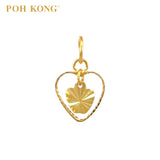 POH KONG 916/22K Yellow Gold Exquisite Heart Shape With Apple Pendant