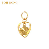 POH KONG 916/22K Yellow Gold Exquisite Heart Shape With Apple Pendant