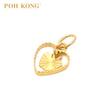 POH KONG 916/22K Yellow Gold Exquisite Heart Shape With Apple Pendant