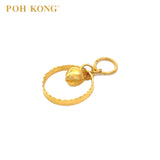 POH KONG 916/22K Yellow Gold Exquisite Round Shape With Heart Pendant