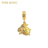 POH KONG 916/22K Yellow Gold Auspicious Fortune Bunny Charm Pendant