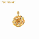 POH KONG 916/22K Yellow Gold Happy Love Exquisite Rose Charm Pendant