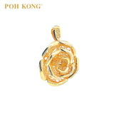 POH KONG 916/22K Yellow Gold Happy Love Exquisite Rose Charm Pendant